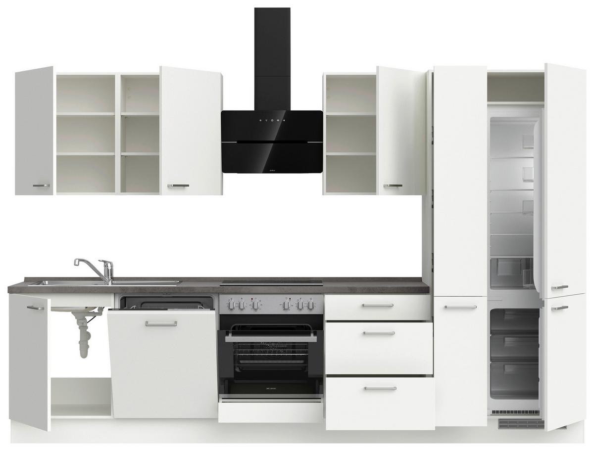 KÜCHENLEERBLOCK TOUCH HIGH - LINE, H11 RECHTS - Weiß/Grau, MODERN, Holzwerkstoff (330cm) - Nobilia