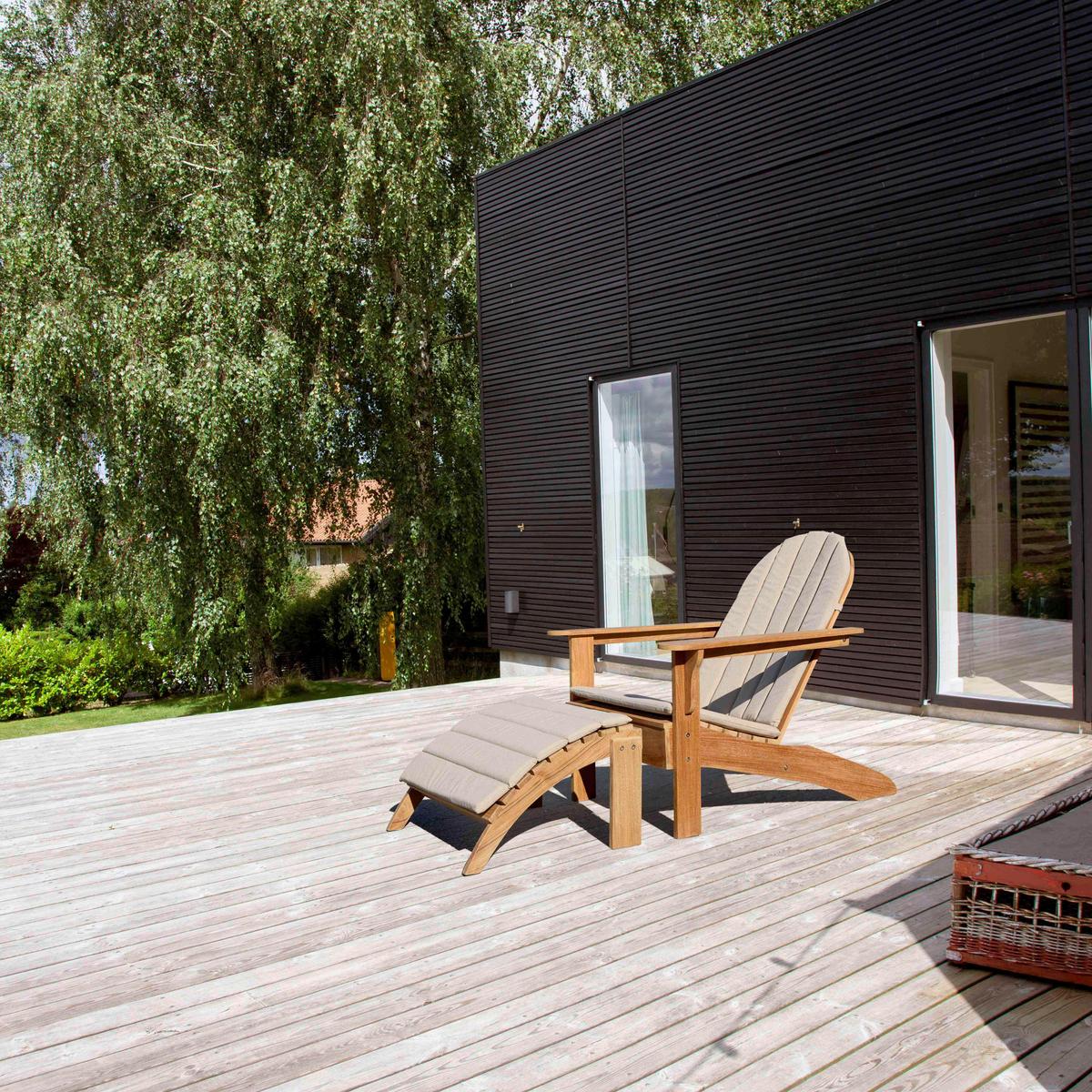 Gartenliege Ellen/Vito, natur 105x88x80 cm - Teakfarben, Natur, Holz (105cm) - Gardenson