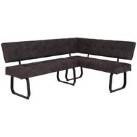 Eckbank Luise Dunkelgrau, S:202x152 cm - Dunkelgrau/Anthrazit, MODERN, Textil (202/152cm) - MID.YOU