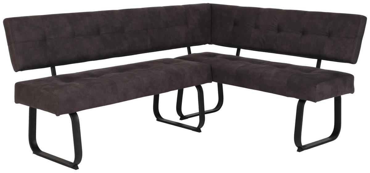 Eckbank Luise Dunkelgrau, S:202x152 cm - Dunkelgrau/Anthrazit, MODERN, Textil (202/152cm) - MID.YOU
