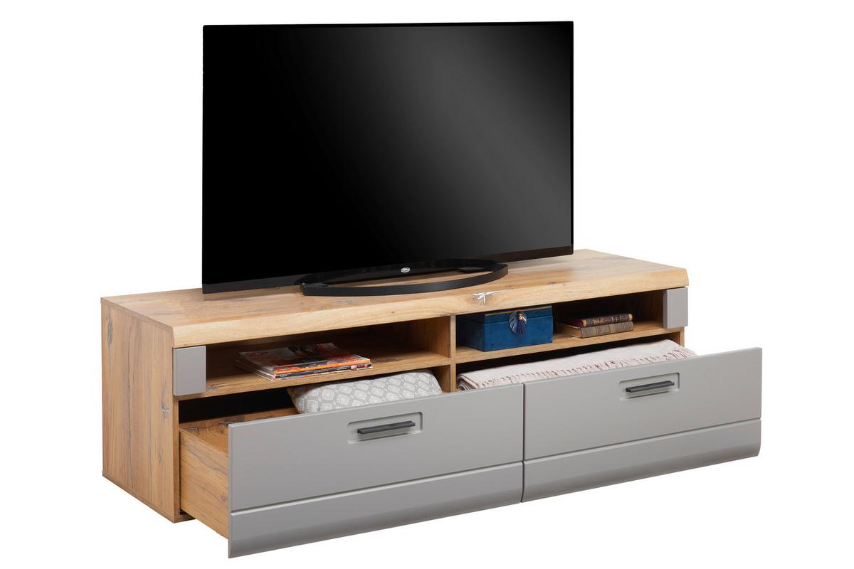 Tv-lowboard Auris B: 163,2 Cm Basalt/eiche Dekor - Eichefarben, MODERN, Holzwerkstoff (163,2/49,5/49,6cm) - Luca Bessoni