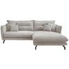 Ecksofa Lava Silberfarben S: 255/180 cm - Silberfarben/Schwarz, MODERN, Textil (255/180cm) - Livetastic