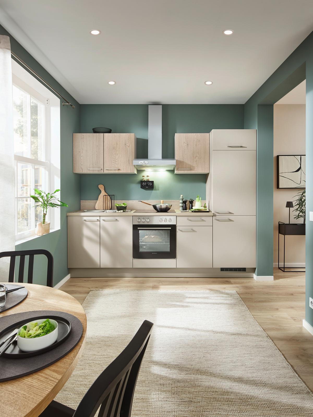 Küchenblock Pn80/pn100 - Kaschmir/Eichefarben, MODERN, Holzwerkstoff (260cm) - Pino