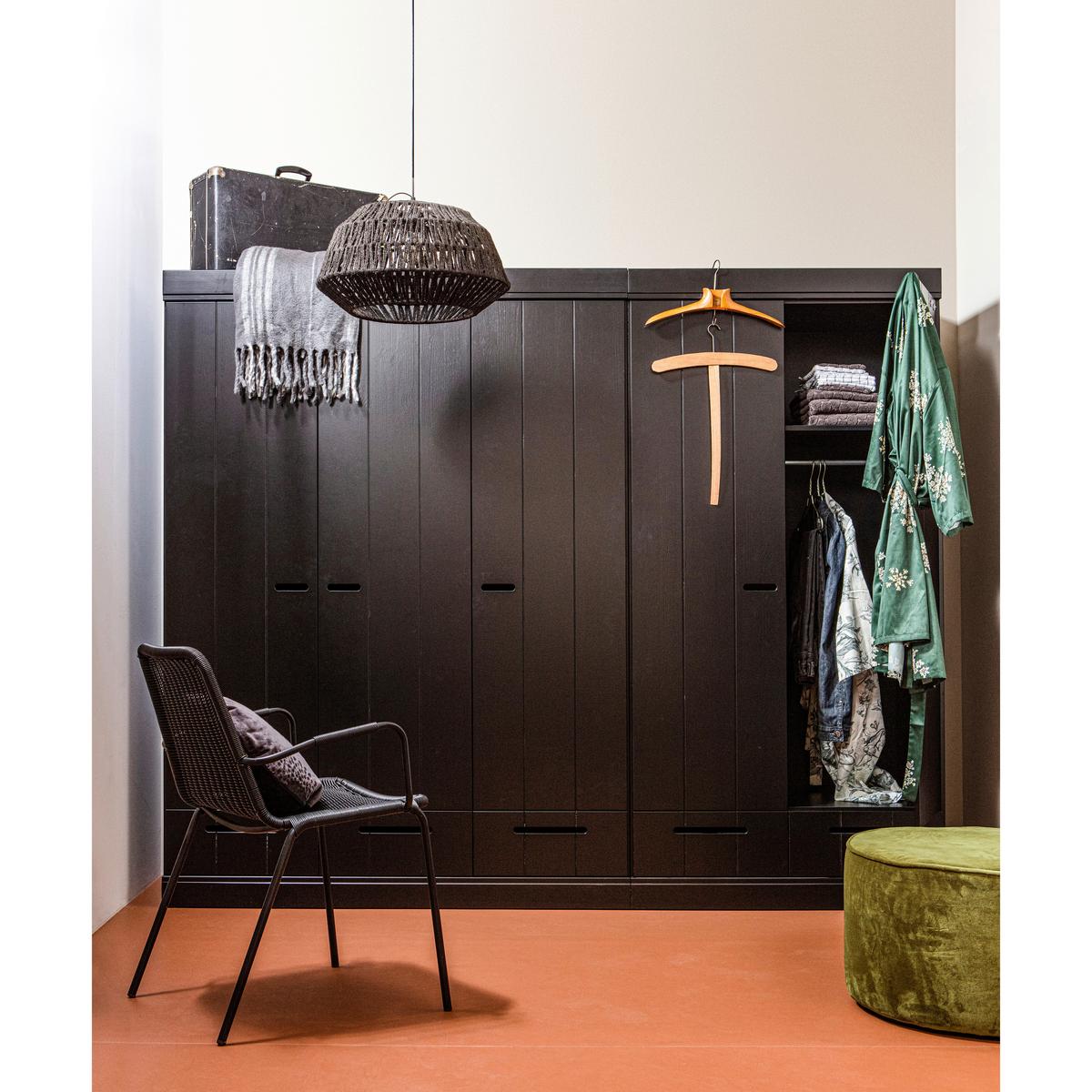 Drehtürenschrank Connect, Schwarz B: 94 Cm - Schwarz, Design, Holz (94/195/53cm) - Livetastic