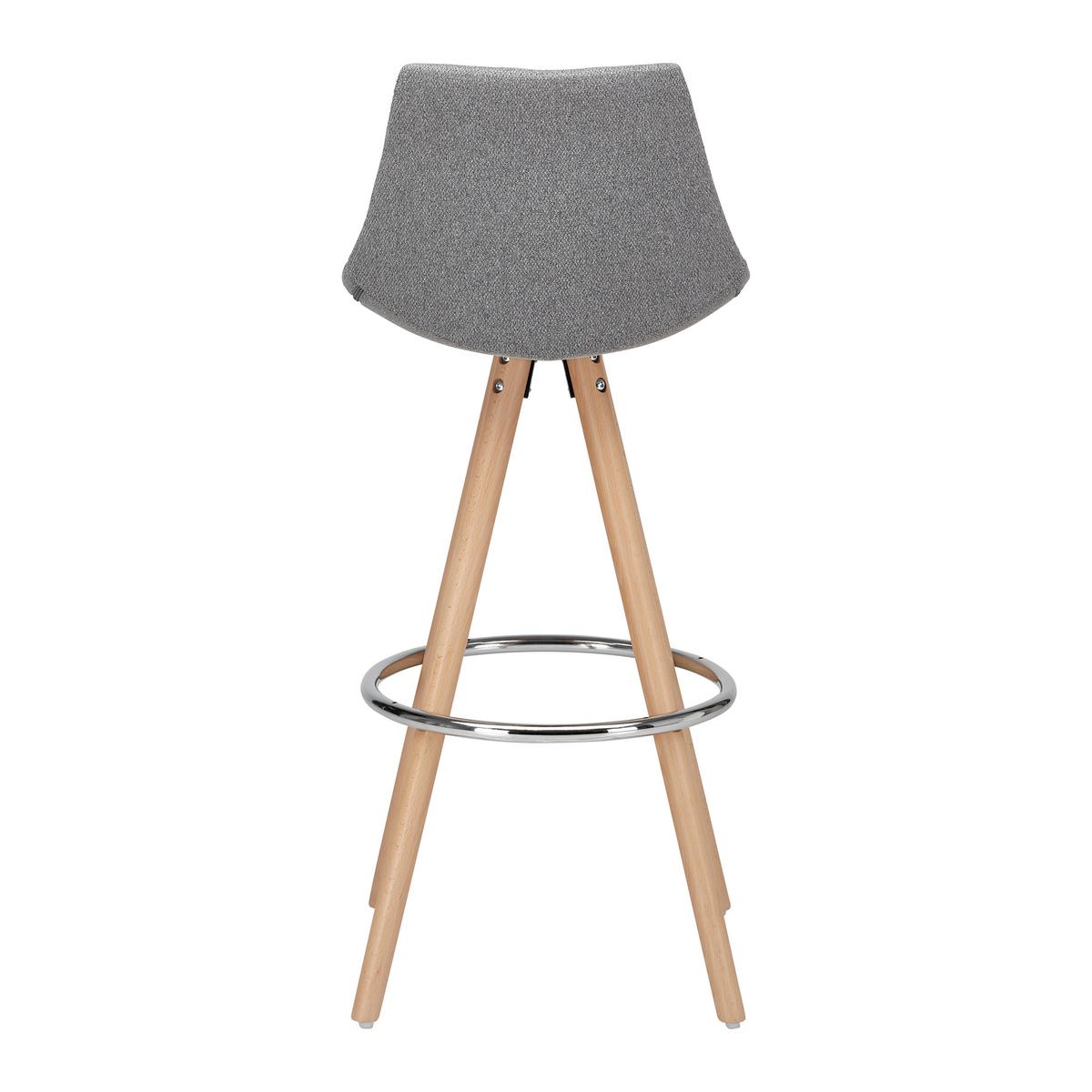 Barová židle NELO šedá - tmavě šedá/barvy chromu, Moderní, kov/dřevo (42/100/33cm) - Bessagi Home