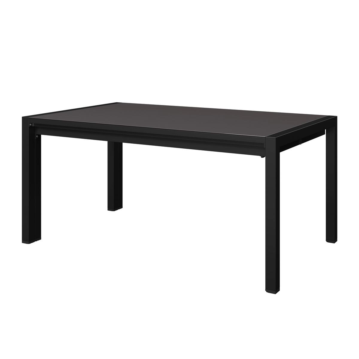 Ausziehtisch Tampa - Dunkelgrau/Anthrazit, MODERN, Glas/Metall (150-285/69/90cm) - Beldano