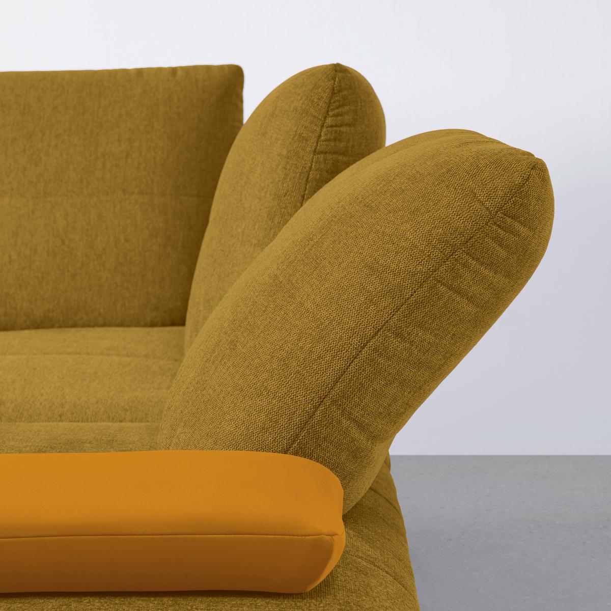Rohová sedačka TRENDY, pravá, zlatá / hořčicově žlutá - černá/barvy zlata, Moderní, kov/kompozitní dřevo (310/93/250cm) - Premium Living