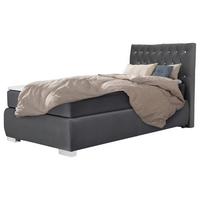 Boxspringbett Rumba inkl. Matratze 90x200 - Platinfarben/Grau, Basics, Textil (90/200cm) - Livetastic