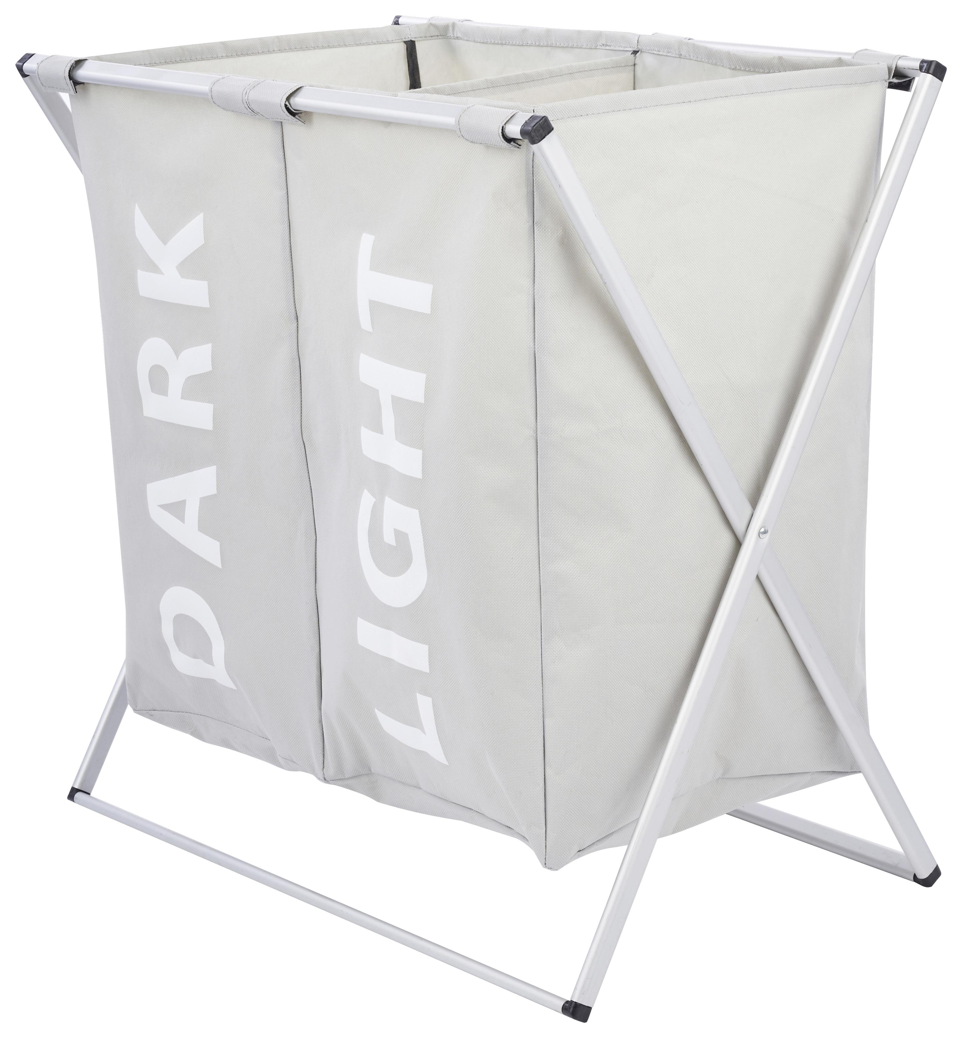 Wäschetonne SORTER aus Aluminium/Polyester in Grau 90 Liter Seite