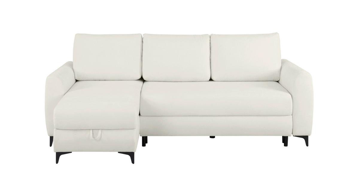 Ecksofa Moli, Weiß S: 236x148 cm - Schwarz/Weiß, Design, Textil (236/148cm) - MID.YOU