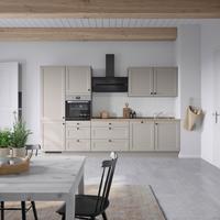 Kuchynská linka 330 cm, kamenná sivá supermatná - čierna/sivá, Modern, kov/kompozitné drevo (330cm) - Nobilia