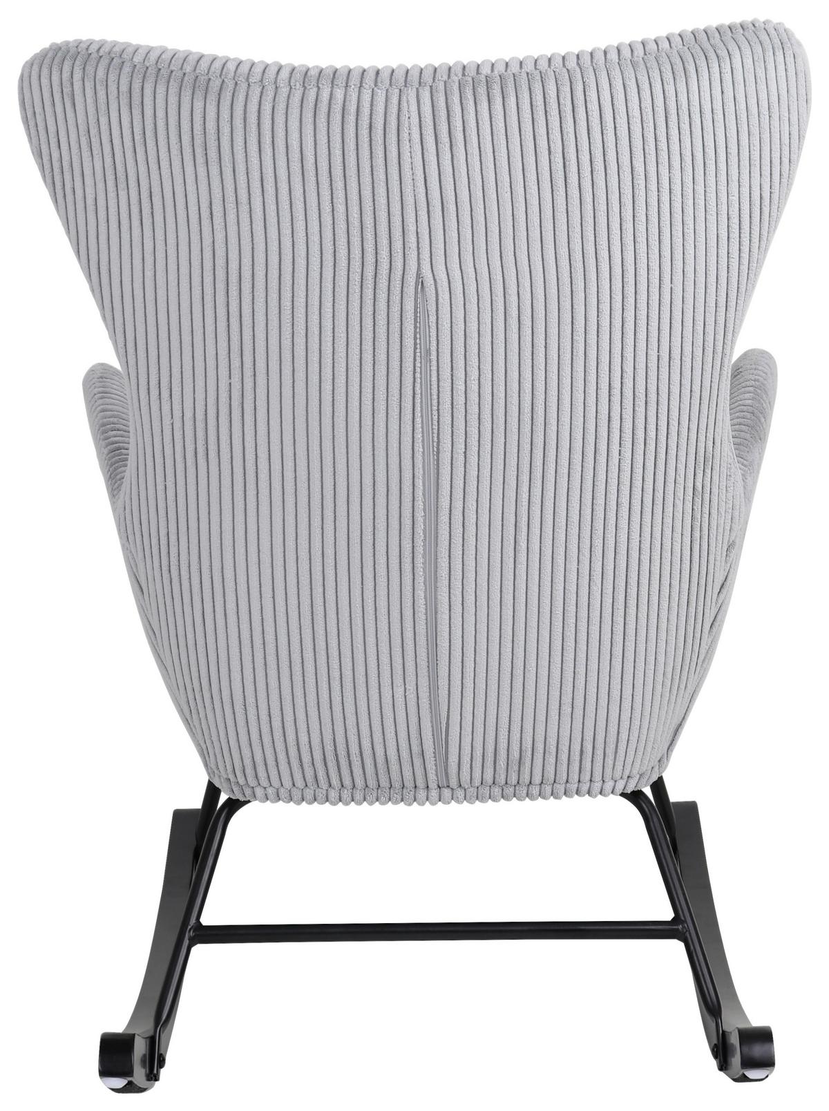 Schaukelstuhl Mit Armlehnen Granny Stoffbezug Grau - Schwarz/Grau, MODERN, Holz/Textil (66/90/85cm)