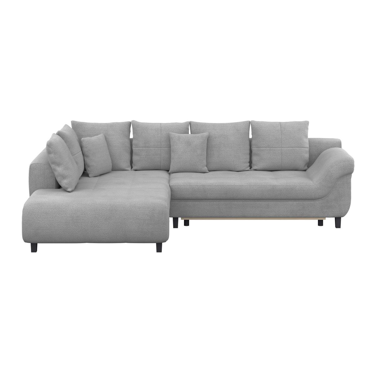 Ecksofa mit Schlaffunktion Mendoza New Chenille 197x309cm - Blaugrau/Schwarz, KONVENTIONELL, Textil (197/309cm) - Ondega