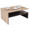 Couchtisch Mit Ablagefach Laura, Grau/touchwood Dekor - Eichefarben, MODERN, Holzwerkstoff (90/42/60cm)