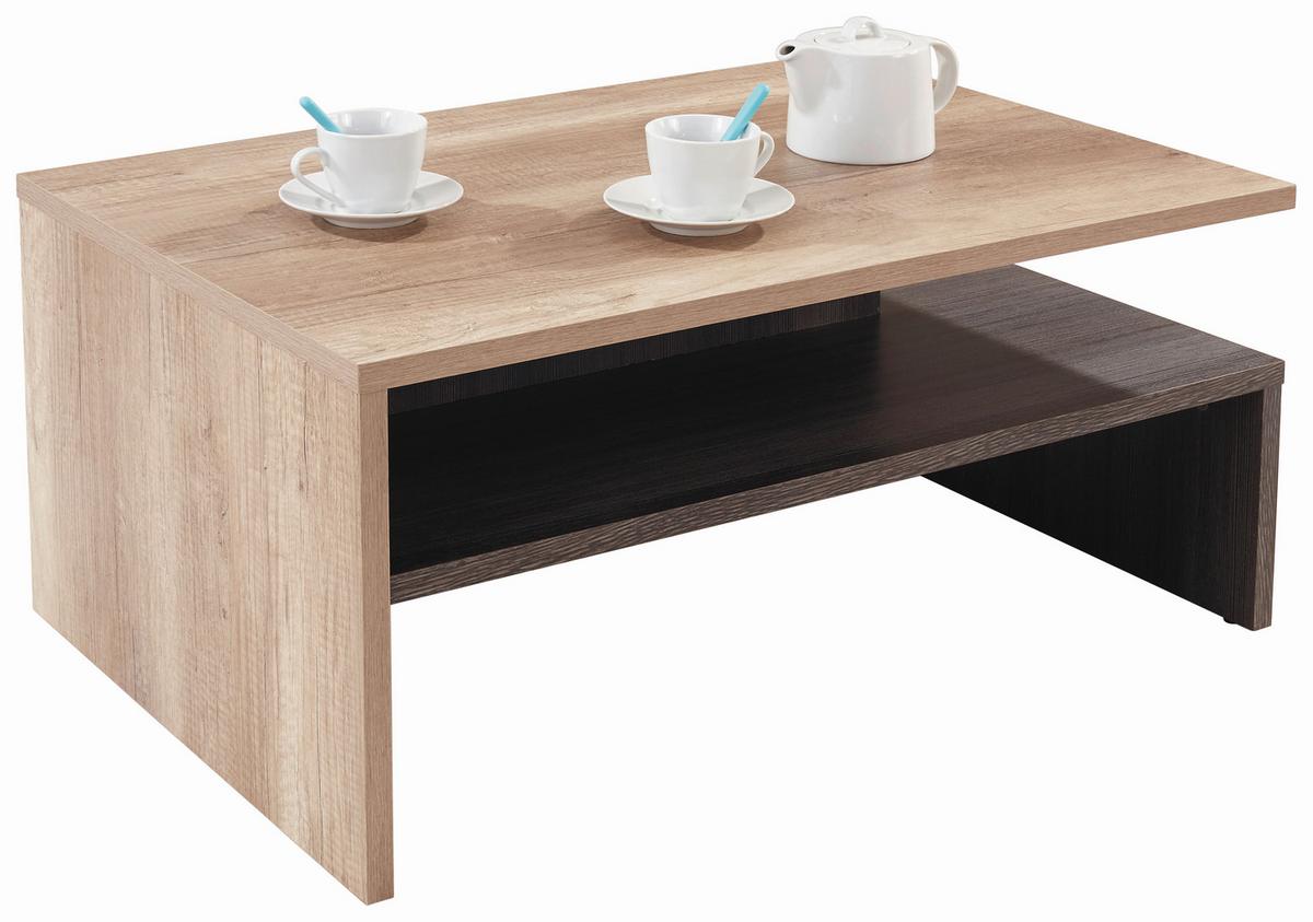 Couchtisch Mit Ablagefach Laura, Grau/touchwood Dekor - Eichefarben, MODERN, Holzwerkstoff (90/42/60cm)