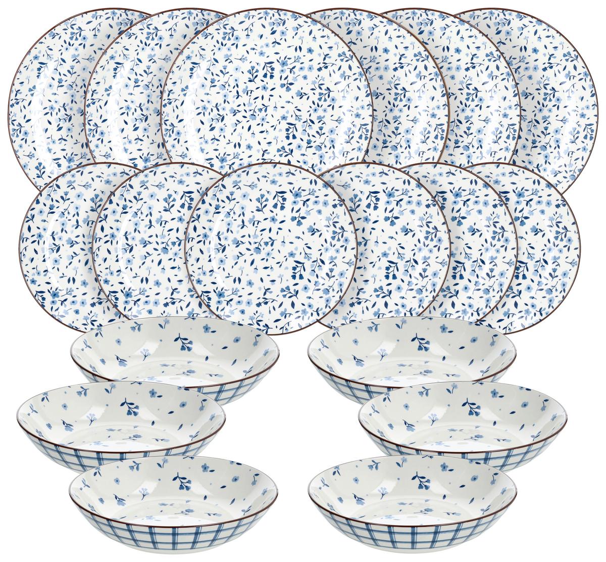 Tafelservice Country Side - Blau/Weiß, Design, Keramik - Luca Bessoni