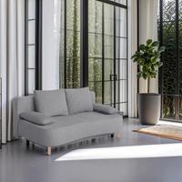 Schlafsofa mit Bettkasten Lara Graubraun - Taupe/Buchefarben, Design, Holzwerkstoff/Textil (193/86/85cm) - P & B