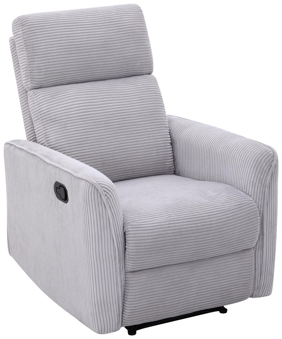 Sitzgarnitur London 3-teilig Cord Hellgrau, B: 133 Cm - Schwarz/Grau, Basics, Holz/Textil (133/105/93cm) - Ondega