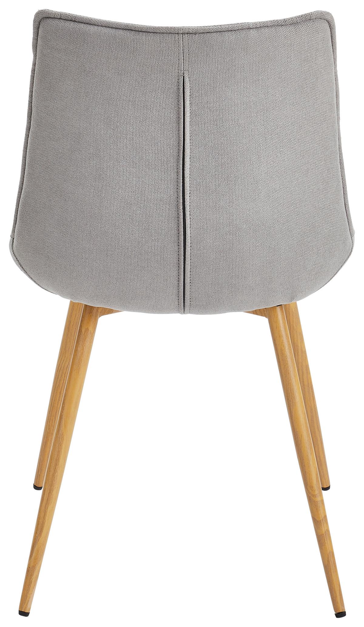 Stuhl Lena Eichefarben/Hellgrau B: 51 cm - Eichefarben/Hellgrau, MODERN, Textil/Metall (51/88/62cm) - Livetastic