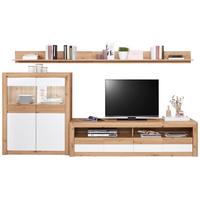Wohnkombination 5 -teilig. Mit Led Kashmir New 5 Eiche Dekor/weiß - Eichefarben/Weiß, MODERN, Holzwerkstoff (285/192/49cm) - James Wood