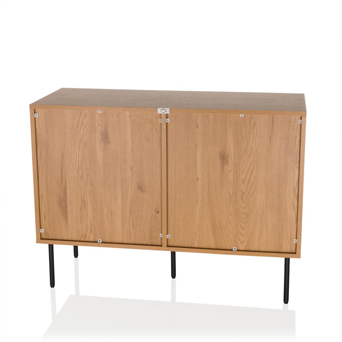 Linno S Sideboard Eichefarben B: 100 Cm - Eichefarben/Schwarz, MODERN, Holzwerkstoff (100/74/40cm) - MID.YOU