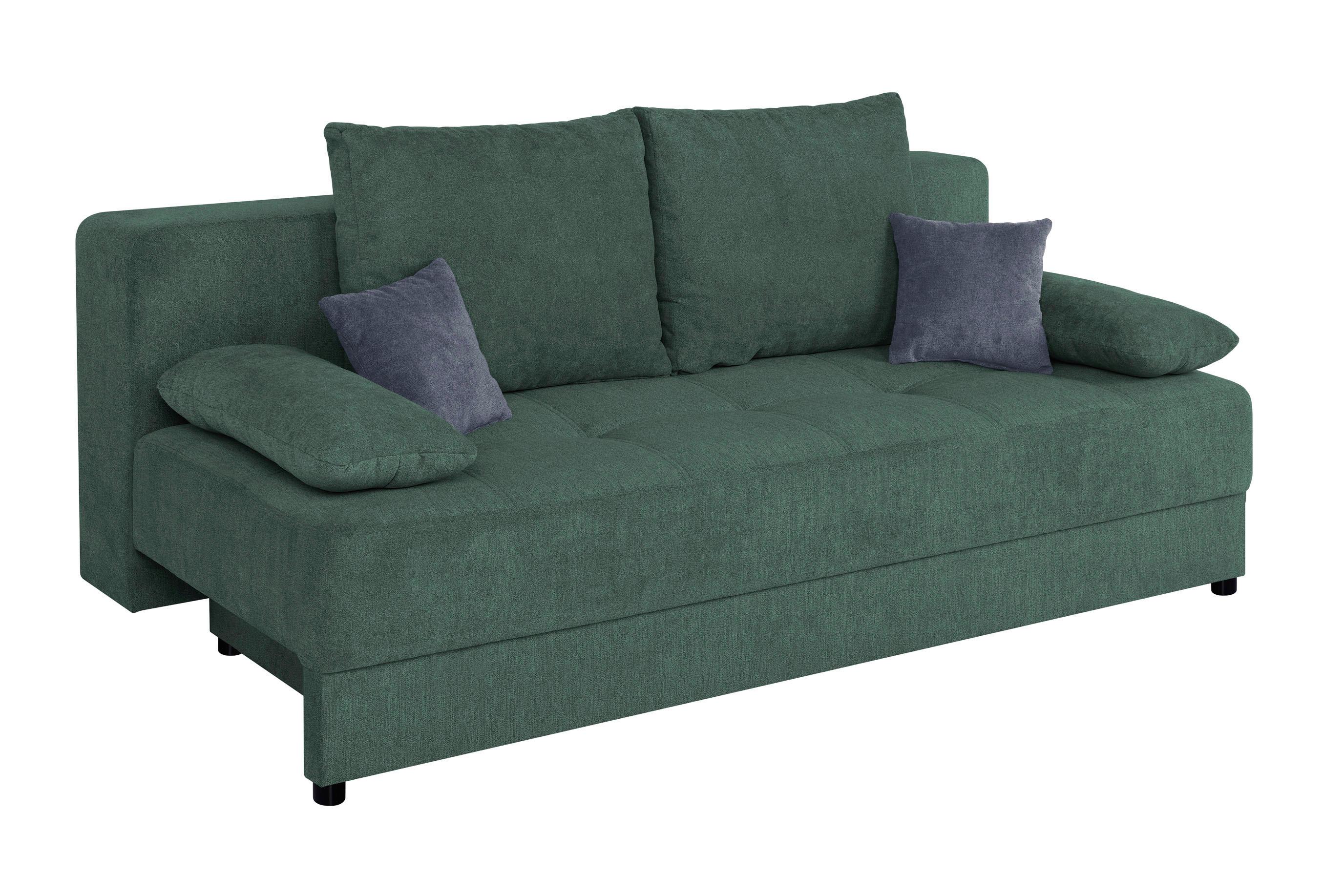 Schlafsofa Toni Petrol B: 200 cm - Petrol/Schwarz, Design, Holzwerkstoff/Textil (200/90/103cm) - P & B