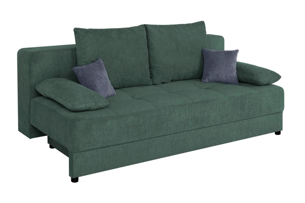 Schlafsofa Toni Petrol B: 200 cm - Petrol/Schwarz, Design, Holzwerkstoff/Textil (200/90/103cm) - P & B