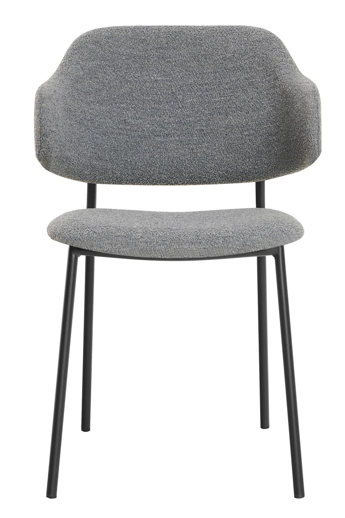 Armlehnstuhl-set Dunkelgrau B: 54cm 2-Teilig - Dunkelgrau/Schwarz, MODERN, Textil/Metall (54/83/59cm) - Livetastic