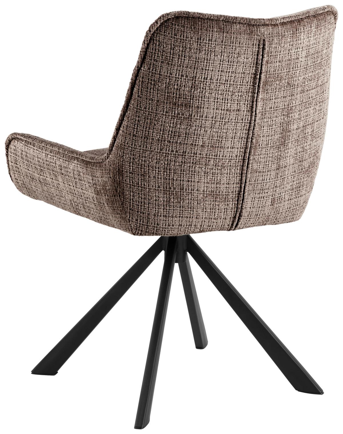 STOLIČKA EDDIE - hnedá/čierna, Trend, kov/textil (59/81/56cm) - MID.YOU