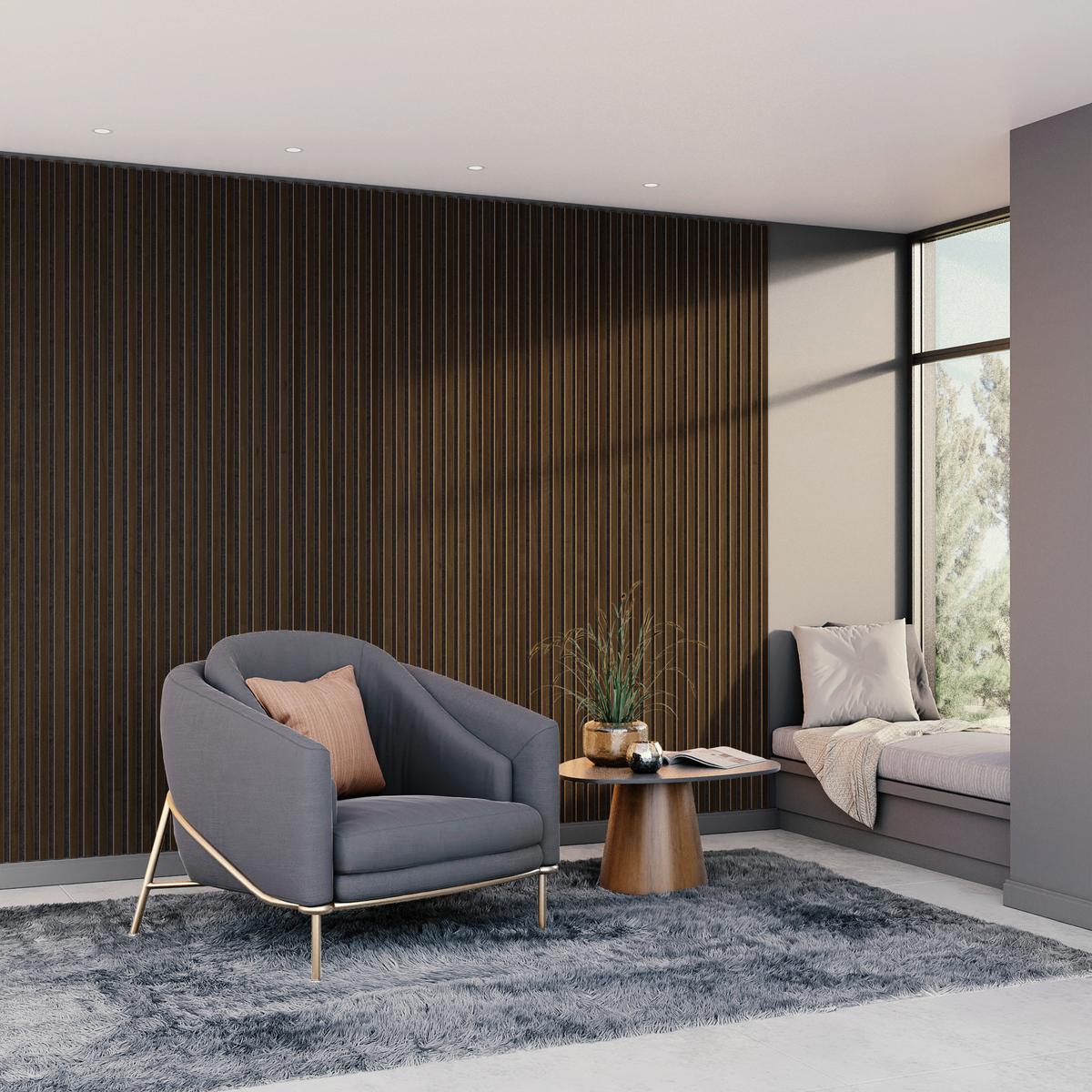 Akustikpaneel Eiche Dunkel - Eiche dunkel, KONVENTIONELL, Holzwerkstoff/Kunststoff (250/30/1.1cm) - Novel