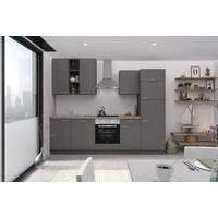 Küchenzeile Grau mit Geräten B: 280 cm - Anthrazit/Grau, Trend, Holzwerkstoff (280cm) - Express