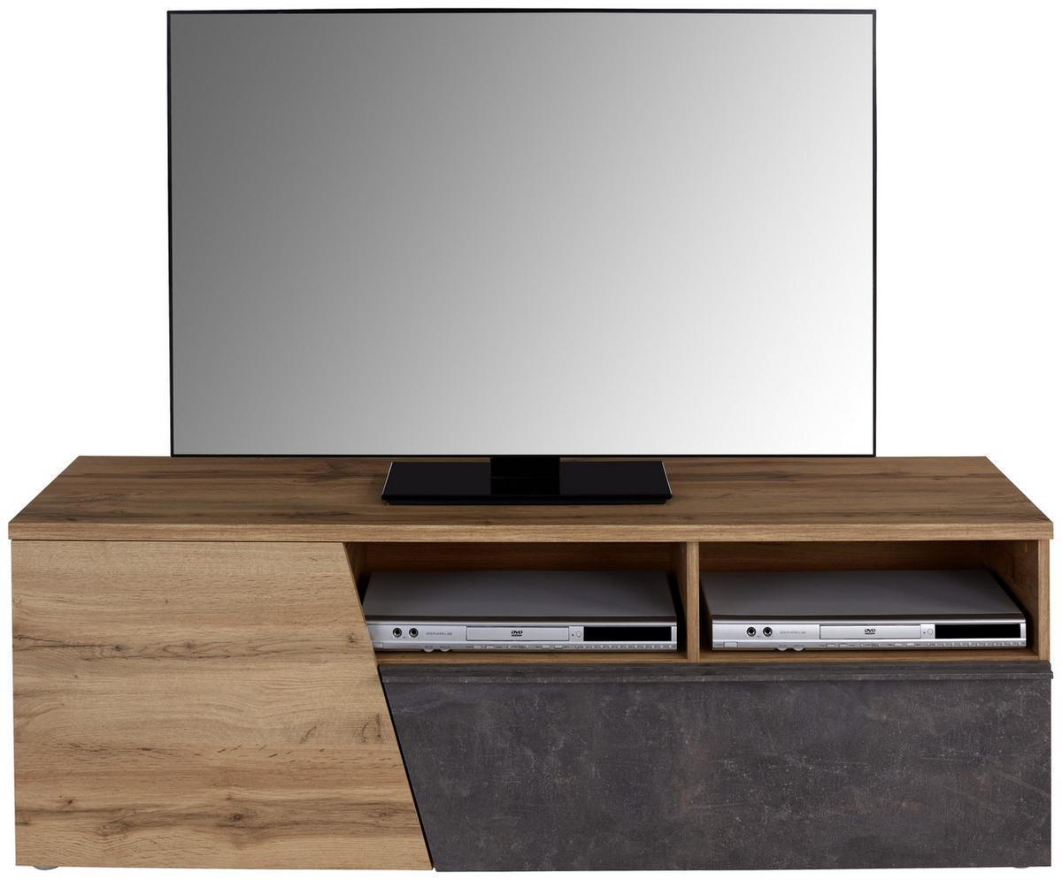 Tv-lowboard Venedig B: 140 Cm Dunnkelgrau Eiche Dekor - Eichefarben/Dunkelgrau, MODERN, Holzwerkstoff (140/47/40cm)