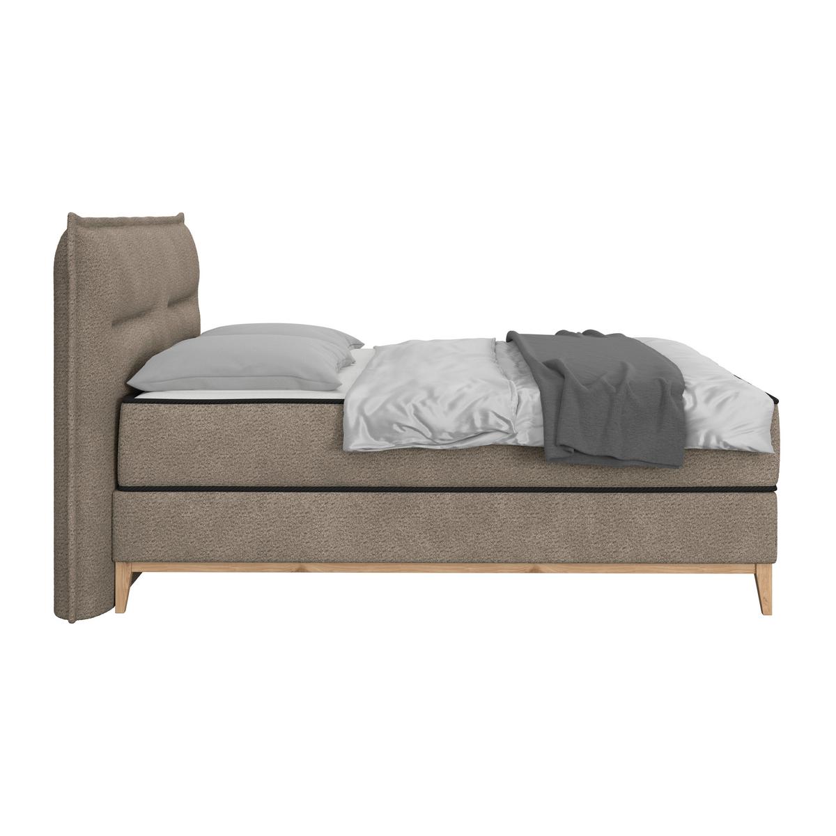Boxbett Smile inkl. Matratze 180x200 - Taupe, KONVENTIONELL, Holz/Holzwerkstoff (180/200cm) - James Wood