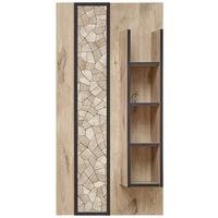 Wandregal Ruben - Eichefarben/Schwarz, KONVENTIONELL, Holzwerkstoff (60/120/20cm) - Livetastic