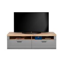 Tv-lowboard Auris B: 163,2 Cm Basalt/eiche Dekor - Eichefarben, MODERN, Holzwerkstoff (163,2/49,5/49,6cm) - Luca Bessoni