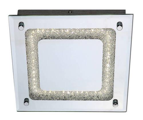LED-Deckenleuchte Thun Ø 24 cm Quadratisch mit Kristallglas