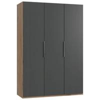 Drehtürenschrank B: 150 Cm Level, Graphitfarben/eiche Dekor - Eichefarben/Graphitfarben, MODERN, Holzwerkstoff (150/216/58cm) - MID.YOU