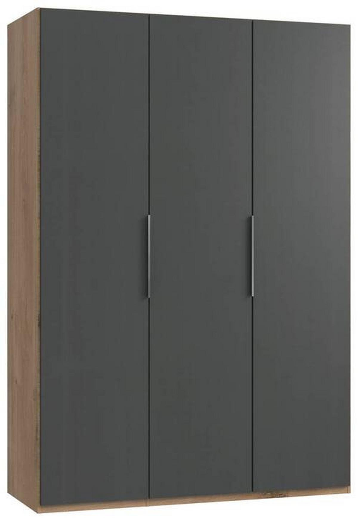 Drehtürenschrank B: 150 Cm Level, Graphitfarben/eiche Dekor - Eichefarben/Graphitfarben, MODERN, Holzwerkstoff (150/216/58cm) - MID.YOU
