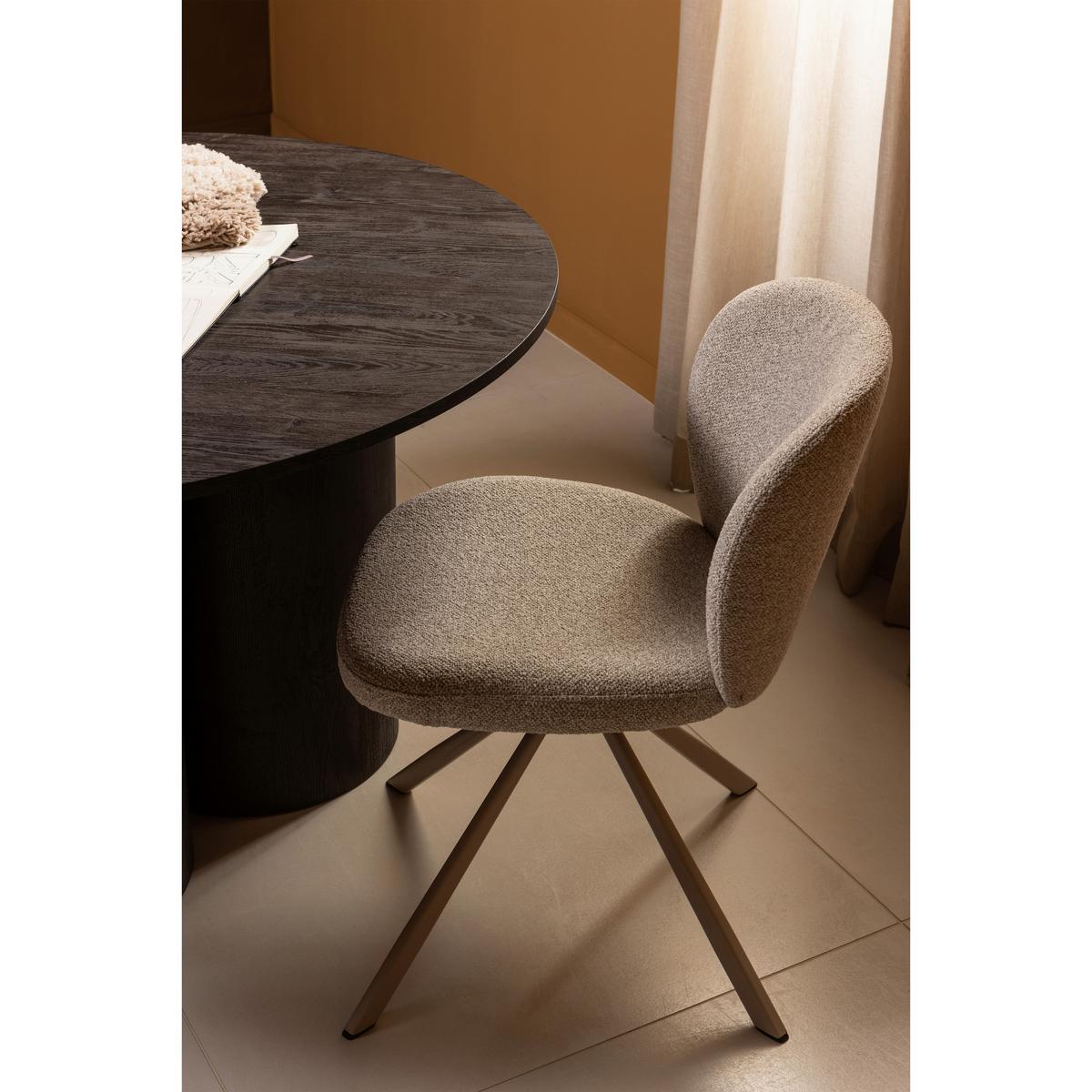 STUHL-SET Femke Naturfarben B: 58cm - Naturfarben, Design, Textil/Metall (58/80/65cm) - Livetastic