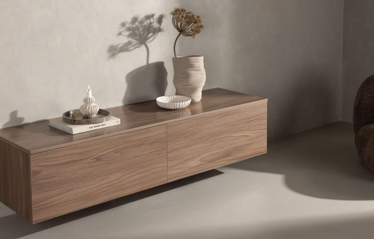 Lowboard Frihamn - Braun, Design, Holz (160/35/45cm) - Livetastic