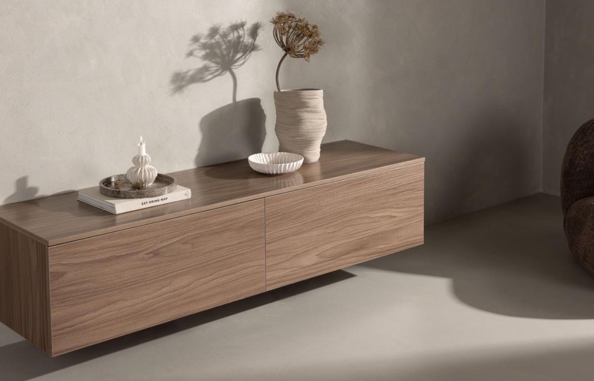 Lowboard Frihamn - Braun, Design, Holz (160/35/45cm) - Livetastic