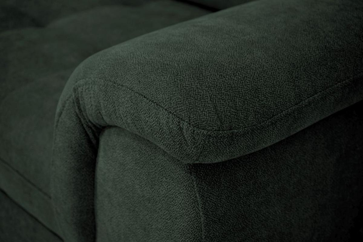 Rohová sedačka FALCO, ľavá, tm.zelená ženilka,2x op.hlavy - čierna/tmavozelená, Konventionell, drevo/kompozitné drevo (183/251cm) - Ondega