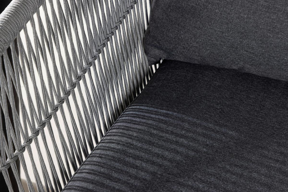 Loungegarnitur Chania - Dunkelgrau/Grau, KONVENTIONELL, Holz/Kunststoff (210/160cm) - Gardenson