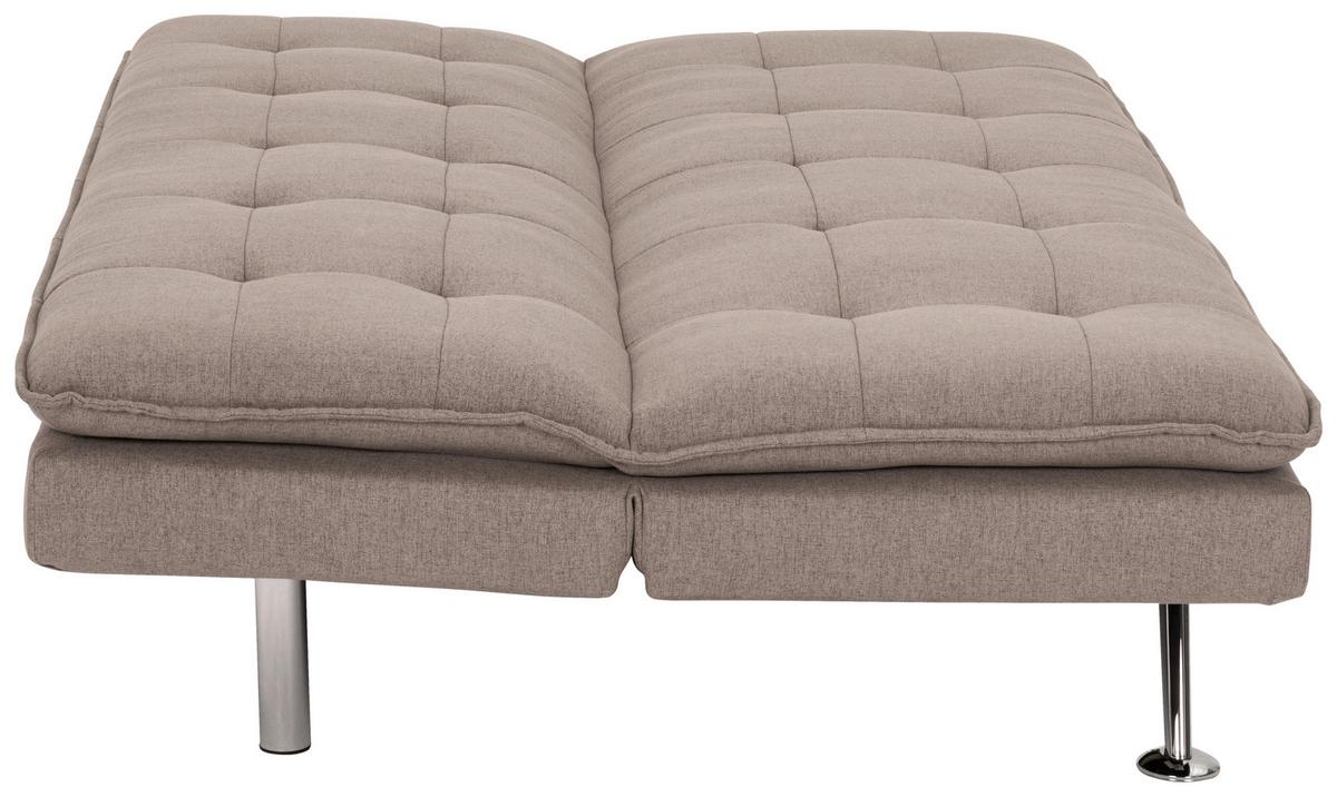 Schlafsofa Turin - Silberfarben/Braun, Basics, Textil (194/87/102cm) - MID.YOU