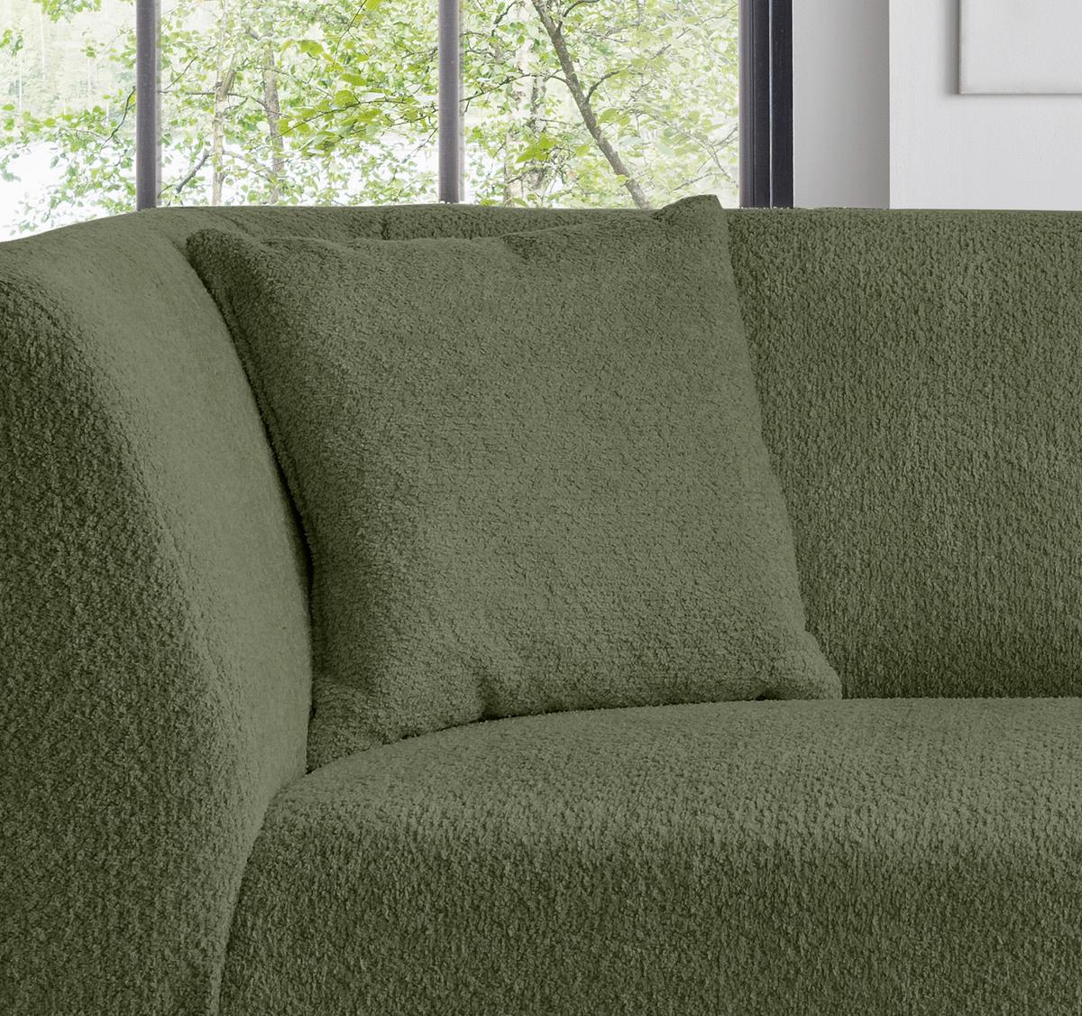 2-Sitzer-Sofa Colori Grün Rücken Echt - Schwarz/Grün, MODERN, Textil (172/83/88cm) - MID.YOU