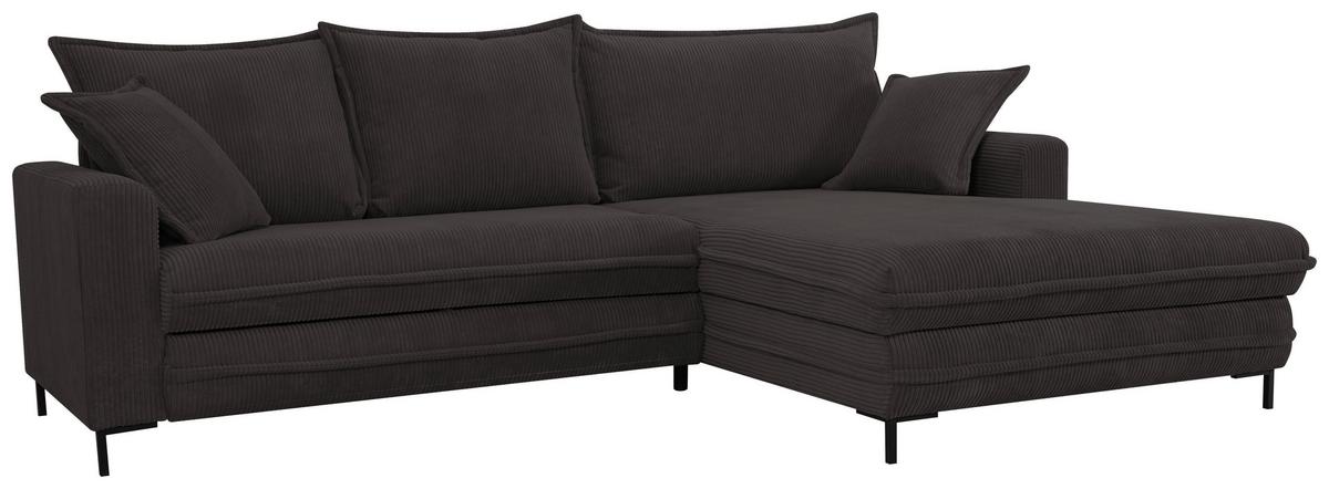 Ecksofa Armellia Anthrazit S: 272x174 cm - Anthrazit/Hellgrau, Design, Textil (272/174cm) - MID.YOU