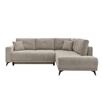 Ecksofa Texas Recr-Rechts Hellbraun S: 259x203 cm - Hellbraun/Schwarz, KONVENTIONELL, Holz (259/92/203cm)