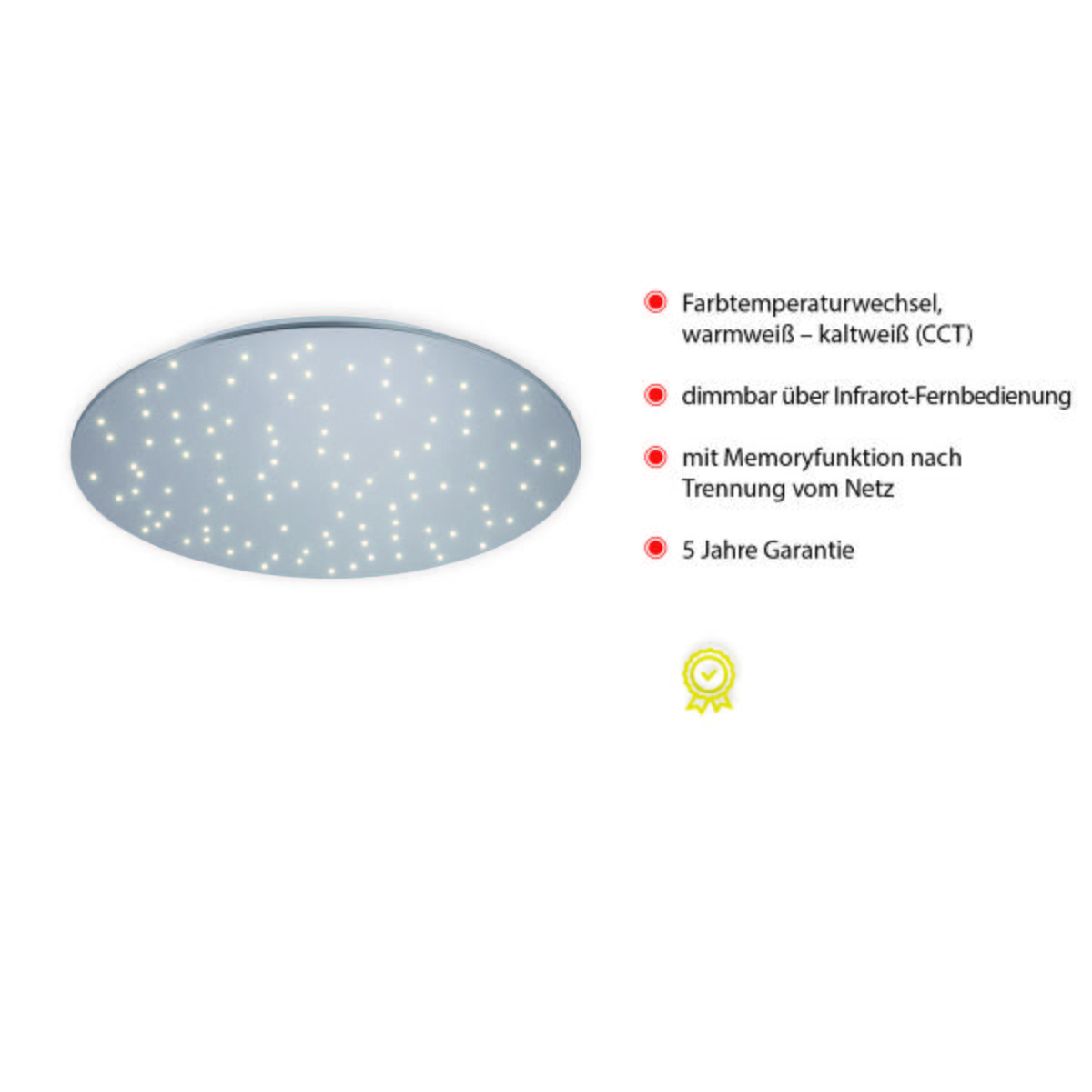 LED-Deckenleuchte Sparkle Ø 48 cm mit Farbwechsler - Silberfarben, Design, Metall (48/4cm)