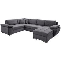 Wohnlandschaft Terana mit Schlaffunktion, Grau - Chromfarben/Grau, KONVENTIONELL, Textil (219/305/157cm) - P & B