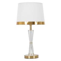 Tischleuchte Cristal Weiß/goldfarben B:30cm - Goldfarben/Weiß, Basics, Glas/Textil (30/56/30cm)